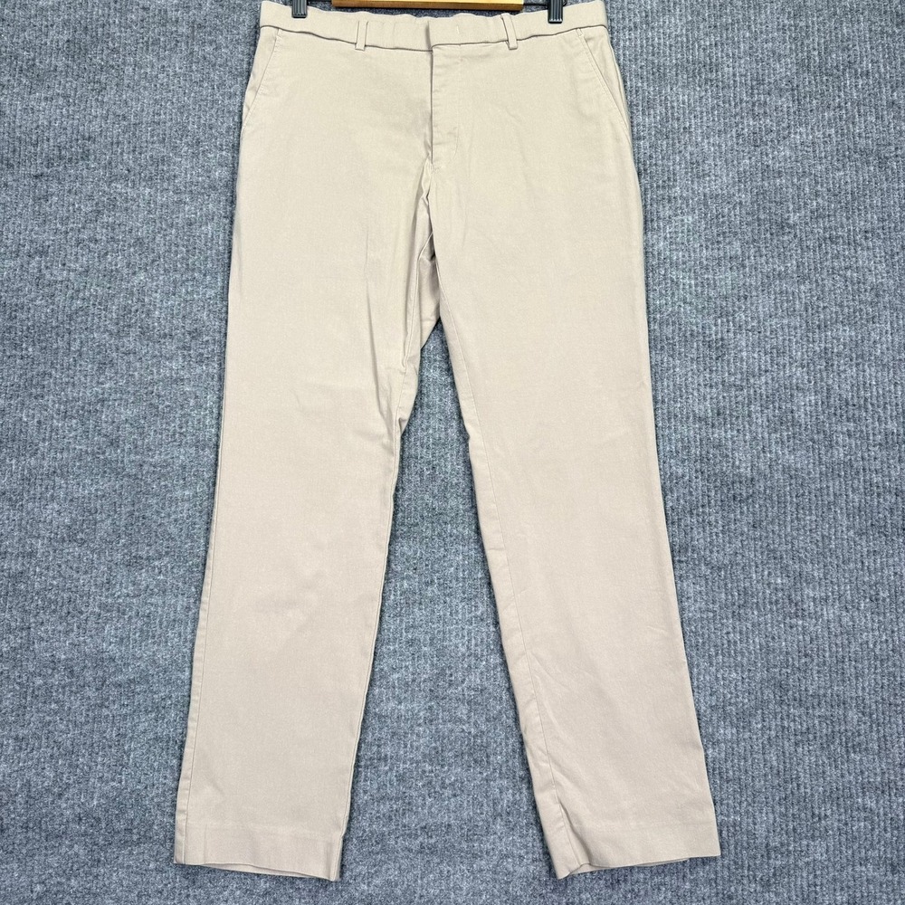 Tommy Hilfiger Mens Khaki Chino Pants Tan Stretch Trousers 34x30